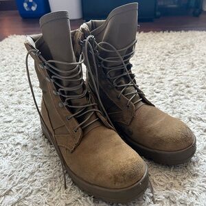 Tan Lace-Up Combat Boots